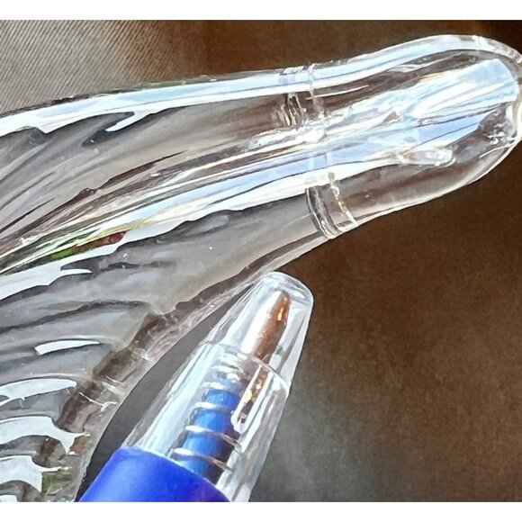 Murano Hand Blown Glass Fish Figurine Green Red & Clear Art Decor with Repair - Picture 5 of 10